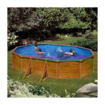 Piscine acier aspect bois sicilia ovale 5, 27 x 3, 27 x 1, 22 m - gr