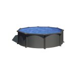 Gre ? piscine hors sol ronde acier galvanis� 3, 20 x 1, 22 m ? liner trait� anti - uv ? volume 7, 60 ...