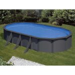Piscine acier gris anthracite juni ovale 7, 44 x 3, 99 x 1, 32 m - gr�