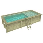 Piscine en bois aqua 6. 1 x 2. 85 - h. 1. 31 m avec plage, sable, fixations � sceller