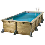 Ubbink - piscine bois azura rectangulaire 350x505x126cm liner beige