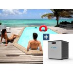 Habitat et jardin - piscine bois ' cordoue ' - 3. 48 x 2. 15 x 1. 18 m + mini pompe  chaleur 3. 5kw ...