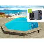 Piscine bois   florida 130   - 6. 57 x 4. 57 x 1. 31 m + pompe  chaleur - puissance 6. 1 kw