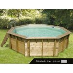 Piscine bois oc�a 4, 30 x 1, 20 m - liner gris - ubbink