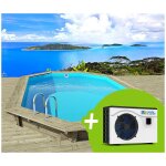 Habitat et jardin ? piscine bois palma 145 7. 57 x 4. 07 x 1. 44 m ? pompe � chaleur 6. 1 kw ? filtration ...