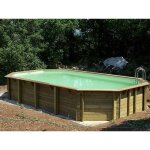 Ubbink - piscine bois azura octogonale 400x750x130cm liner beige