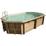 Piscine bois ubbink ocea octogonale 400x610x130cm liner bleu