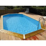 Piscine bois ubbink ocea octogonale 400x610x130cm liner bleu