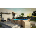 Piscine bois vanille 2 4, 00m x h: 1, 17m