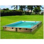 Piscine carr� azura 300 x 300 x 126 cm - couleur liner: bleu
