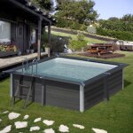 Gre - piscine carre composite 3, 26m x 3, 26m x h: 0, 96m