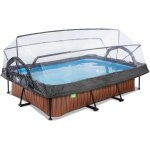Piscine exit wood 300x200x65cm avec pompe filtrante et dôme - marron Piscine exit wood 300x200x65cm avec pompe filtrante et dôme - marron