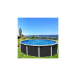 M&s - piscine hors sol acier ronde  4, 55 x 1, 32 m anthracite osmose