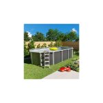 M&s - piscine hors - sol acier 6, 40 x 3, 95m anthracite - osmose