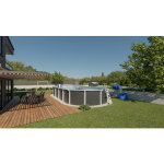 M&s - piscine hors - sol acier 6, 40 x 3, 95m anthracite - osmose
