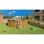 M&s - piscine hors - sol acier aspect bois diamtre 4, 90m - osmose