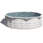 Kit piscine hors sol acier ronde finlandia aspect bois blanc - dimensions piscine: � 3, 20 x 1, 22 m