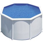 Gre - piscine ronde en acier fidji 240x120 cm chelle avec plateforme et purificateur de sable 4 000 ...