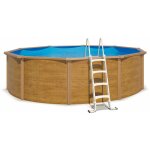 Piscine hors sol acier ronde ø 4, 55 x 1, 20 m aspect bois canyon Piscine hors sol acier ronde ø 4, 55 x 1, 20 m aspect bois canyon