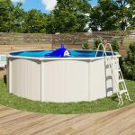 Piscine hors sol acier ronde  4, 55 x 1, 32 m blanche saphir