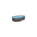 Bestway - piscine hors sol ovale power steel 610 x 366 x 122cm dcor bois
