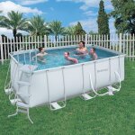 Bestway - piscine hors - sol rectangulaire 56456 power steel 412x201x122 cm avec pompe de filtration ...