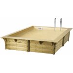 Piscine ubbink bois azura 300 x 300 x h 126 cm liner beige avec filtre � sable
