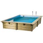 Piscine ubbink bois azura 300 x 300 x h 126 cm liner bleu avec filtre � sable