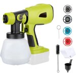 Pulv�risateur de peinture sans fil pour ryobi 18v, pistolet de pulv�risation de peinture portable hvlp ...