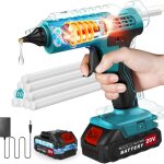 Pistolet  colle chaude sans fil 100 w avec batterie 21 v 2000 mah et chargeur, chauffage rapide avec ...