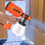 Pistolet �lectrique portatif?godet � peinture de 1000 ml, d�bit r�glable, pulv�risation uniforme - convient ...