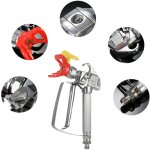 Kkmoon - pistolet  peinture airless haute pression 3600psi - avec buse 517, protge - buse, pompe et ...