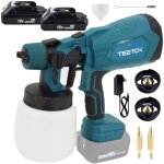Teetok - pistolet � peinture, compatible avec la batterie makita, pistolet � peinture �lectrique pour ...