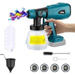 Pistolet a peinture, batterie systme de pulvrisation compatible avec makita 18v avec raccords de nettoyage ...