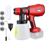 Pistolet a peinture, batterie systme de pulvrisation compatible avec milwaukee m18 18v avec raccords ...