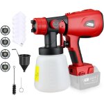 Pistolet a peinture, batterie systme de pulvrisation compatible avec milwaukee m18 18v avec raccords ...