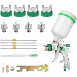 Pistolet pulvrisateur pneumatique hvlp avec buse de 1, 4 / 1, 7 / 2, 0 / 2, 5 mm, capacit de 600 ml, ...