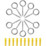 Piton � visser 10 pi�ces vis � anneau, m5 x 65 mm boulon � ?il avec filetage en inox crochet a visser ...