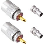 Pl259 lot de 2 connecteurs coaxiaux uhf males � souder avec r�ducteurs 50 ohm pour rg58, rg59, rg8, rg8x, ...