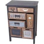 Hhg - placard de pharmacien 068, commode, bois massif de sapin, vintage, patchwork 78x55x35cm