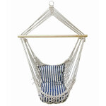 Chaise suspendue chaise suspendue de jardin avec coussin d'assise hamac pour s'asseoir, coton bleu bois ...