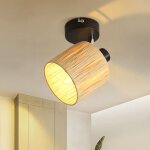 Plafonnier 1 flamme plafonnier couloir - lampe de plafond vintage spot intrieur noir naturel spot de ...