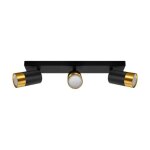 Plafonnier 3 spots orientables noir et or pour ampoule gu10 - silamp