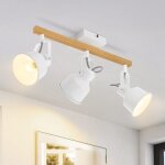 Zmh - plafonnier 3 spots de plafond blanc : plafonnier vintage orientable 350 max. 25w douille e14 industriel ...