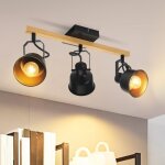 Zmh - plafonnier 3 spots de plafond noir : plafonnier vintage orientable 350 max. 25w douille e14 industriel ...