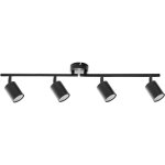 Plafonnier � 4 lumi�res industriel en m�tal spot lumineux noir nyando