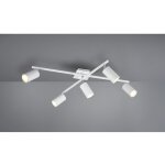 Iperbriko - plafonnier 5 spots cylindriques marley spot ajustable blanc trio lighting