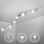 B. k. licht - plafonnier 6 spots orientables, ampoules led 3w gu10 incluses, spots plafond, clairage ...