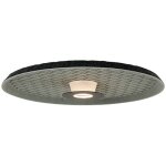 Plafonnier acoustique led d450 13w irc95 noir et gris zambelis - blanc chaud - 3000k
