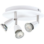 Ecco p3 - plafonnier 3 spots gu10 50w max. , blanc, lpes non incl.